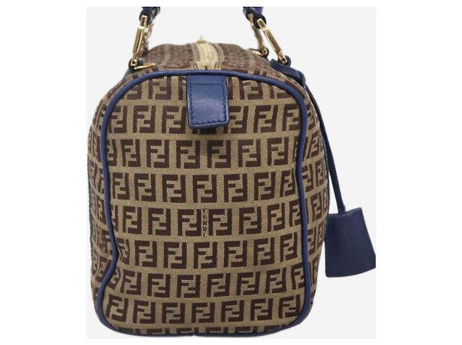 Fendi Borsa Boston in tela Zucchino marrone - vista 5