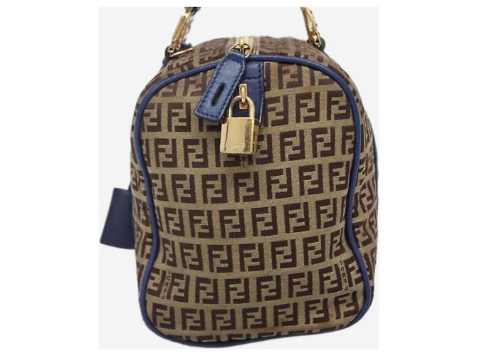 Fendi Borsa Boston in tela Zucchino marrone - vista 6