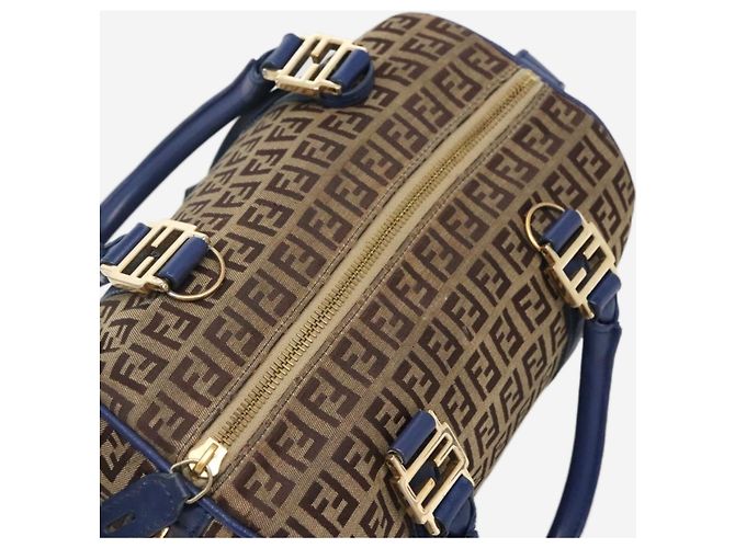 Fendi Borsa Boston in tela Zucchino marrone - vista 7