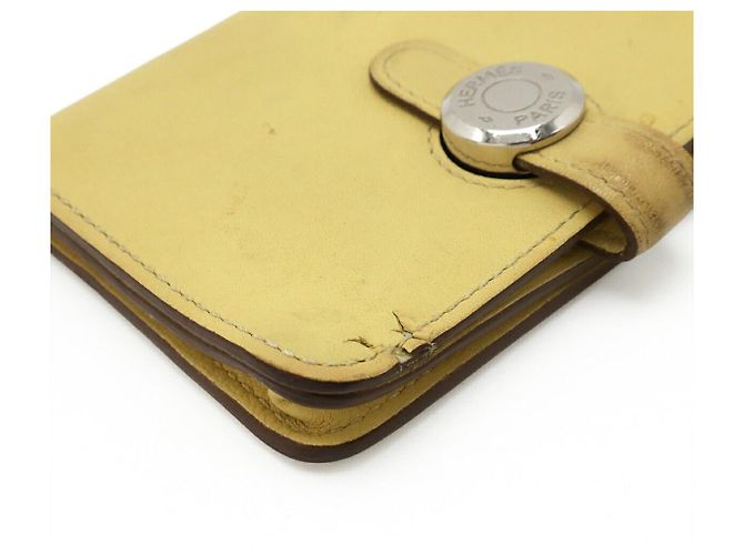 Porta-moedas Dogon em couro amarelo Hermès - vista 3