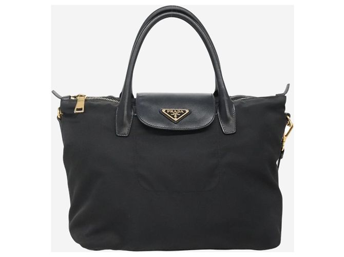 Prada Borsa tote in nylon nero 2 in 1 - vista 2