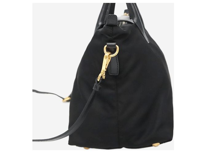 Prada Borsa tote in nylon nero 2 in 1 - vista 5