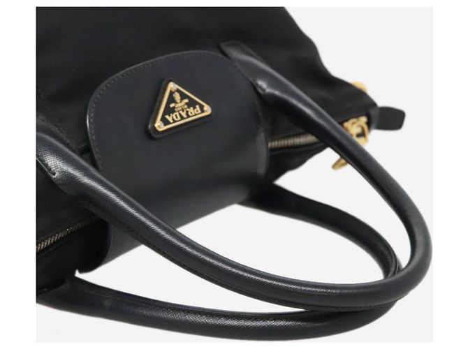 Prada Borsa tote in nylon nero 2 in 1 - vista 7