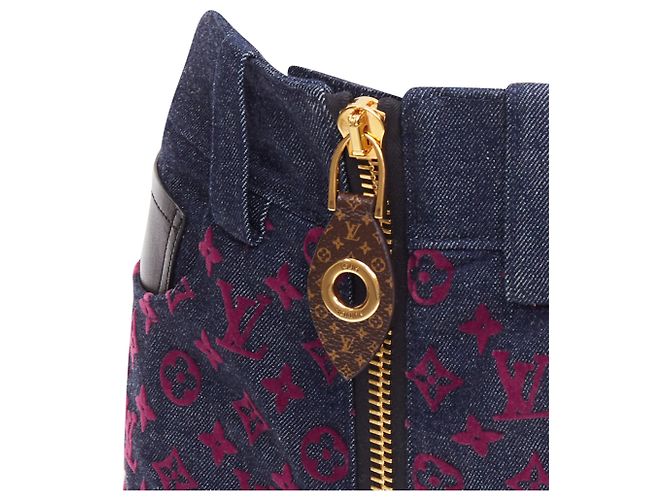 Pantalones cortos de mezclilla Monograma aterciopelado de Louis Vuitton Roja Burdeos - vista 2