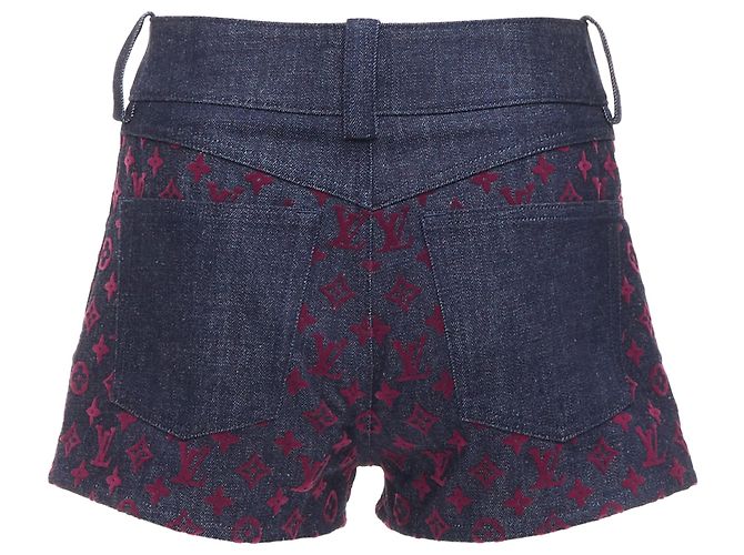 Pantalones cortos de mezclilla Monograma aterciopelado de Louis Vuitton Roja Burdeos - vista 5