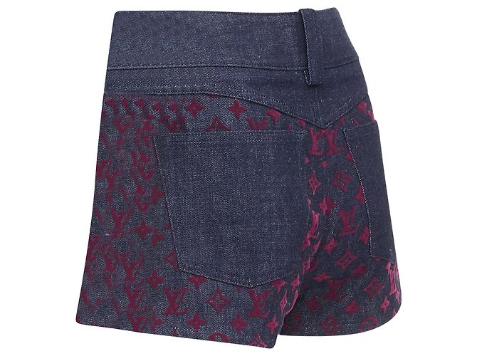 Pantalones cortos de mezclilla Monograma aterciopelado de Louis Vuitton Roja Burdeos - vista 6