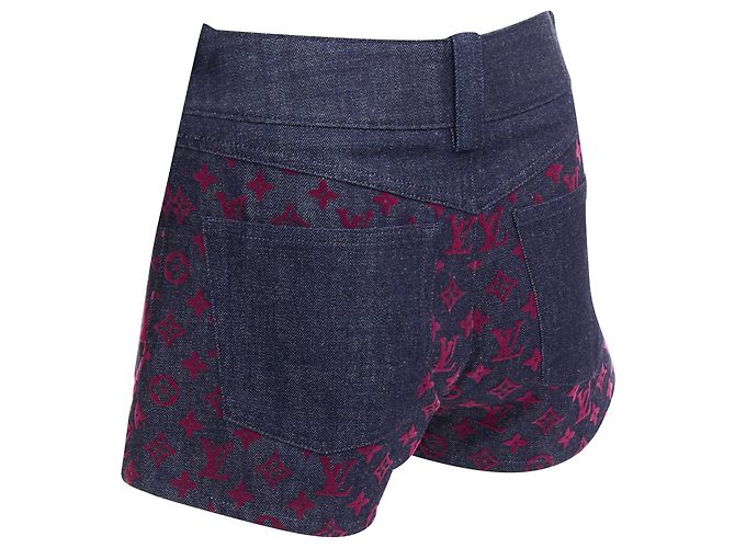 Pantalones cortos de mezclilla Monograma aterciopelado de Louis Vuitton Roja Burdeos - vista 7