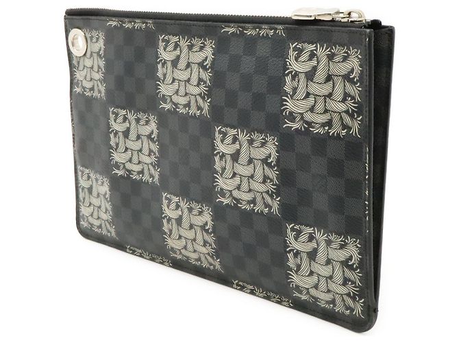 Louis Vuitton Damier Graphite Pochette Jour PM Clutch Schwarz - Ansicht 2