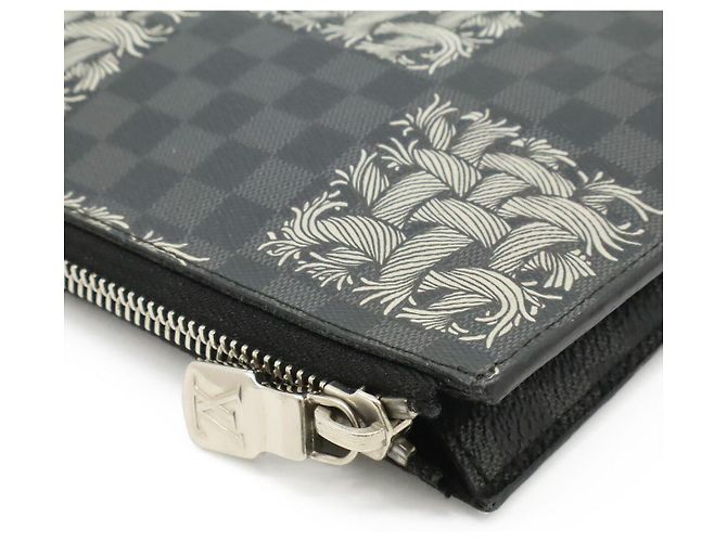 Louis Vuitton Damier Graphite Pochette Jour PM Clutch Schwarz - Ansicht 4