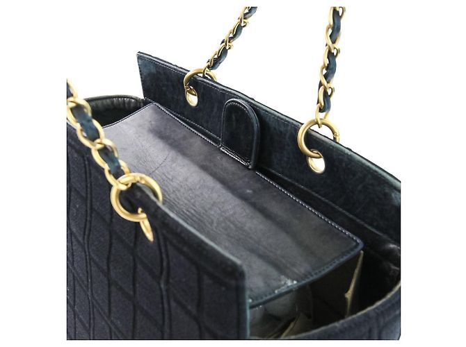 Timeless Bolso de mano 2 en 1 de jersey de algodón Chanel Choco Bar Negro - vista 5