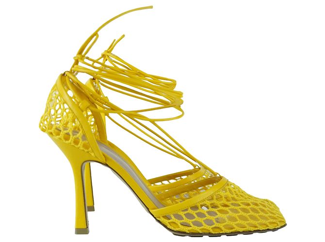 Sandali Gialli in Tessuto Stretch Bottega Veneta Giallo - vista 3