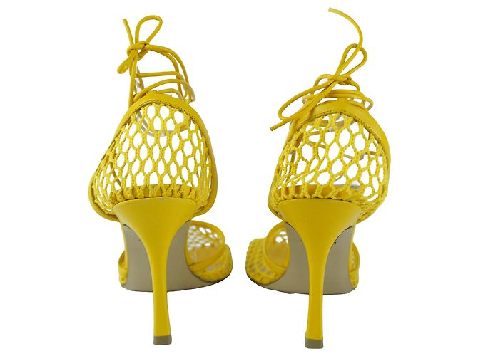 Sandali Gialli in Tessuto Stretch Bottega Veneta Giallo - vista 4