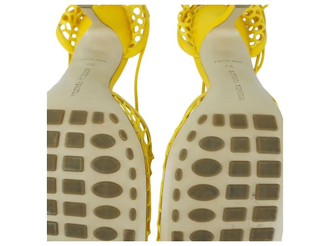 Sandali Gialli in Tessuto Stretch Bottega Veneta Giallo - vista 5