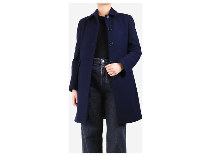 Aspesi Marineblauer Wollmantel - Größe UK 12 - Ansicht 3
