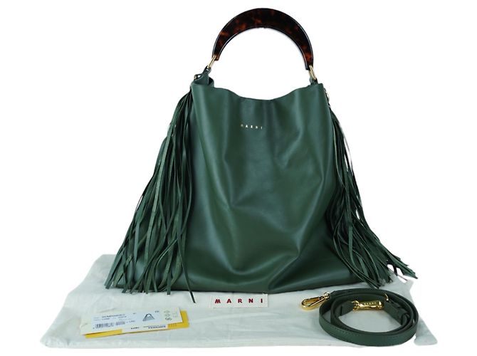 Borsa Tote Venice Verde con Manico Superiore Marni - vista 10