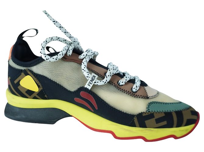 Sneakers Patchwork FF Multicolore Freedom di Fendi - vista 7
