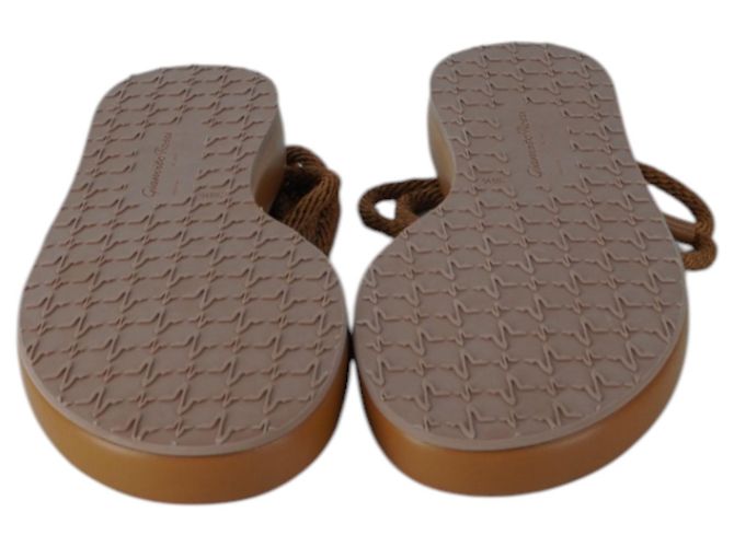 Sandalias de cuerda con cordones Gianvito Rossi en cuero marrón Castaño - vista 5