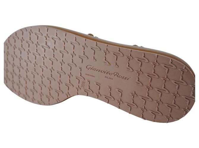 Sandalias de cuerda con cordones Gianvito Rossi en cuero marrón Castaño - vista 6