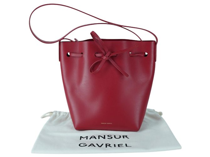 Mini borsa a secchiello in pelle rossa Mansur Gavriel Rosso - vista 9