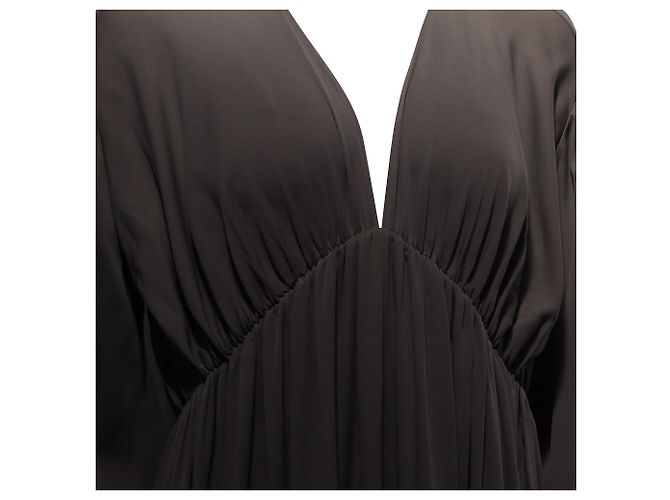 Vestido Midi Gathered Sasha em Seda Marrom da The Row - vista 2