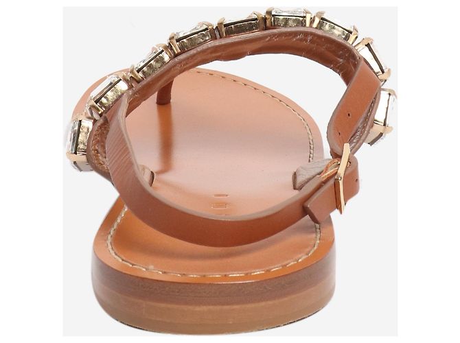 Marni Sandali T-strap in cristallo marrone - taglia EU 40 - vista 5