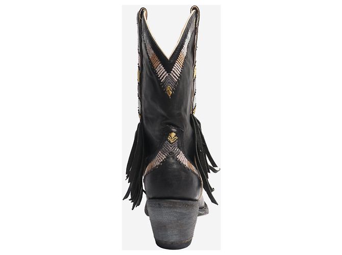 Autre Marque Schwarze Leder-Cowboy-Stiefel - Größe EU 36 (UK 3) - Ansicht 3