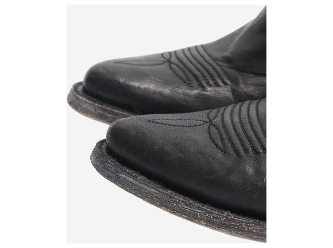Autre Marque Schwarze Leder-Cowboy-Stiefel - Größe EU 36 (UK 3) - Ansicht 5