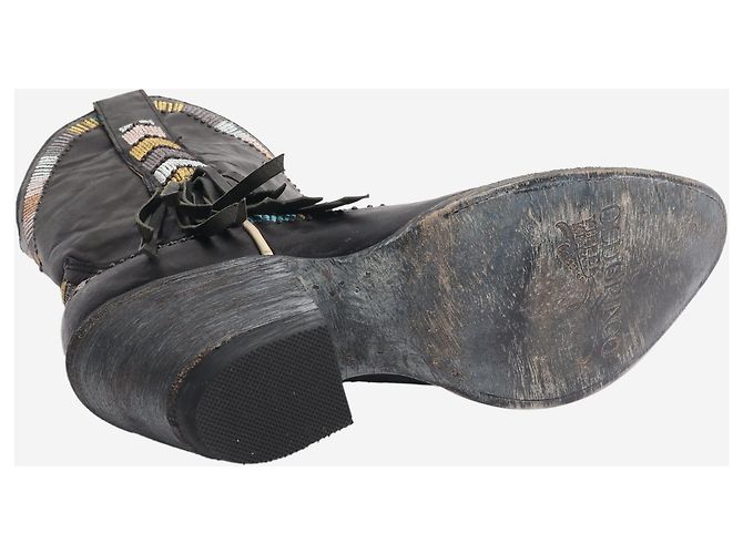 Autre Marque Schwarze Leder-Cowboy-Stiefel - Größe EU 36 (UK 3) - Ansicht 6