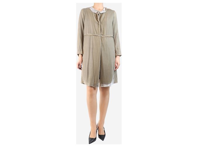 Autre Marque Neutrale Samtjacke mit offenem Saum - Größe UK 10 - Ansicht 3