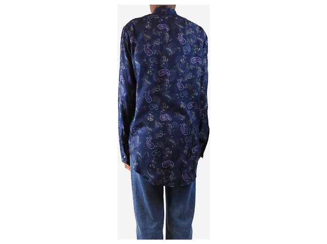 Acne Camicia paisley blu scuro - taglia UK 6 - vista 2
