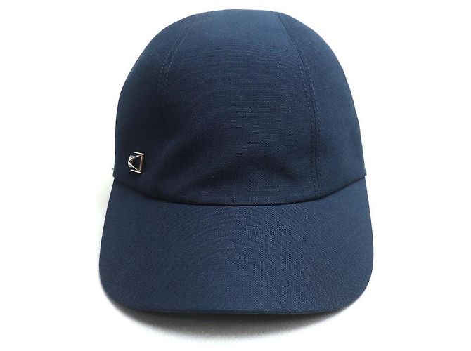 Hermès Cappello in cotone Medor Pois di Hermes Davis Blu - vista 2