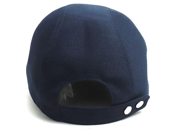 Hermès Cappello in cotone Medor Pois di Hermes Davis Blu - vista 4