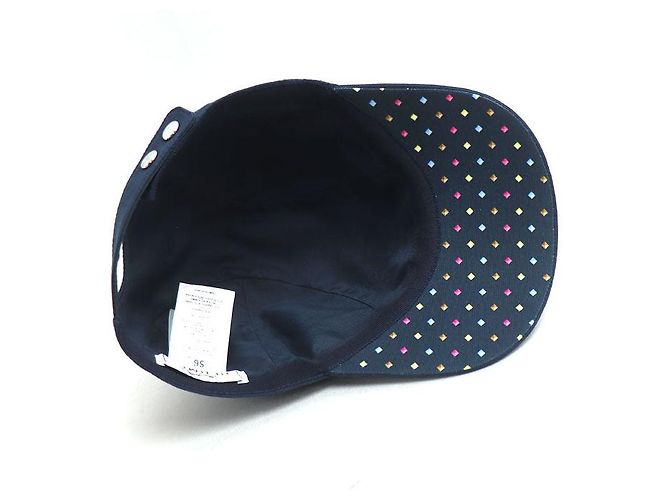 Hermès Cappello in cotone Medor Pois di Hermes Davis Blu - vista 6