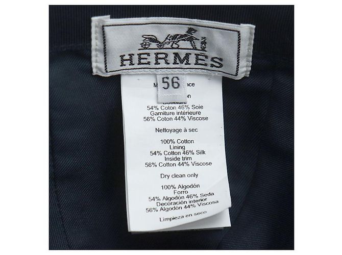 Hermès Cappello in cotone Medor Pois di Hermes Davis Blu - vista 7