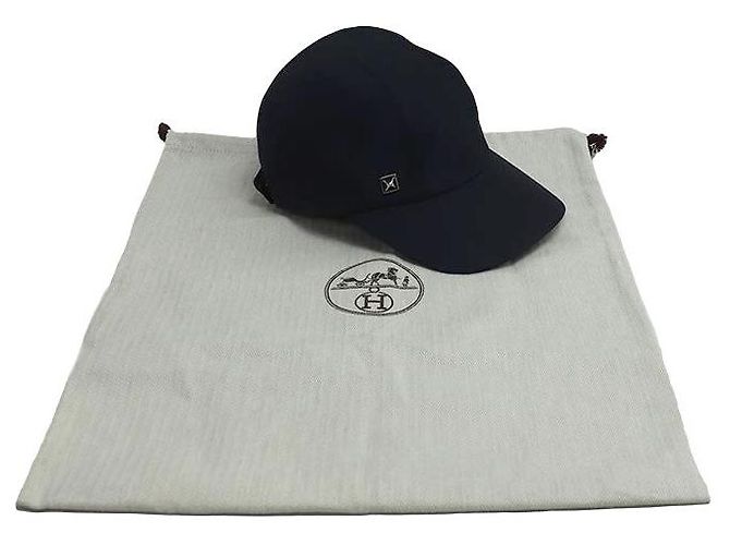 Hermès Cappello in cotone Medor Pois di Hermes Davis Blu - vista 8