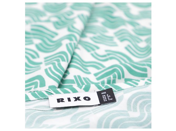 Autre Marque Falda midi impresa Rixo Kelly en viscosa verde - vista 4