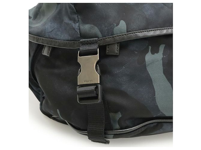 Borsa a tracolla in nylon e pelle Prada Multicolore - vista 7