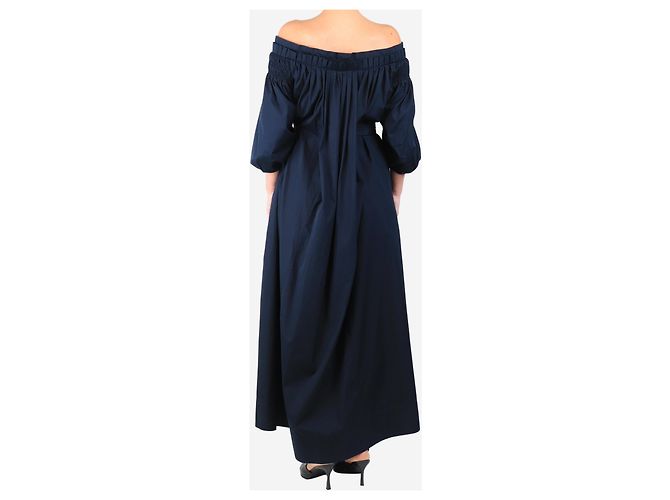 Gabriela Hearst Navy Baumwoll-Midikleid - Größe UK 10 Marineblau - Ansicht 2