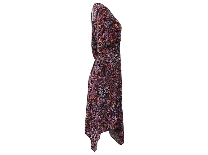 Abito midi asimmetrico con stampa floreale Maje in viscosa multicolore - vista 3