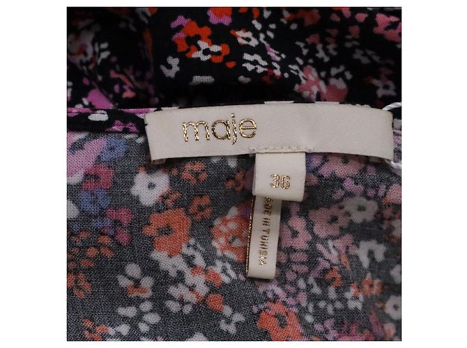 Abito midi asimmetrico con stampa floreale Maje in viscosa multicolore - vista 5