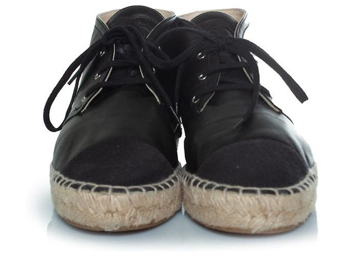 Botas ankle espadrille de cano alto Chanel em preto - vista 5