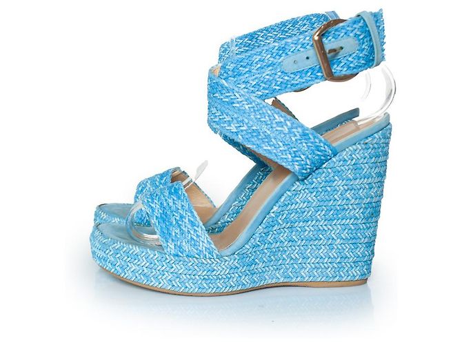 Wedge intrecciati blu Stuart Weitzman - vista 2
