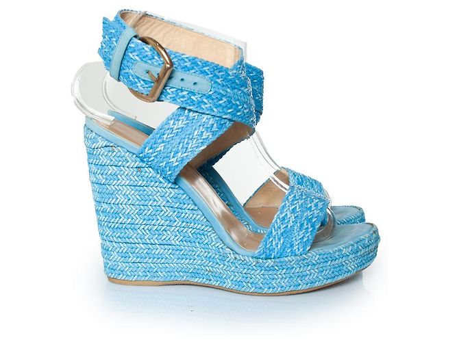 Wedge intrecciati blu Stuart Weitzman - vista 4