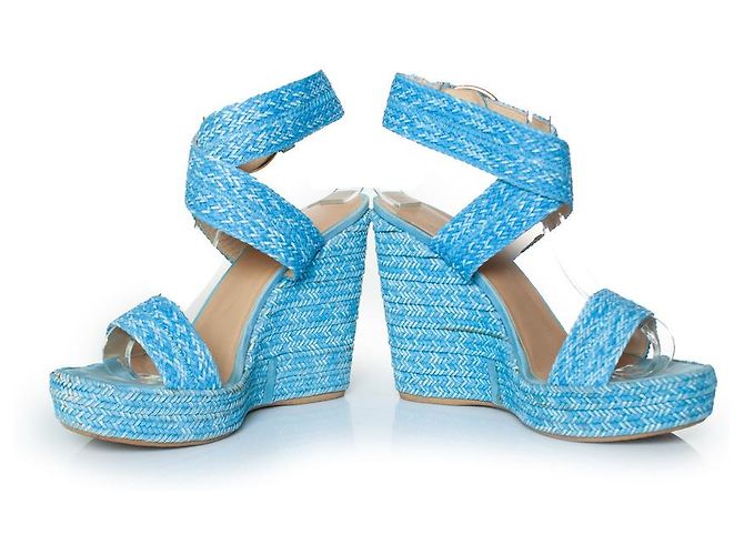 Wedge intrecciati blu Stuart Weitzman - vista 6