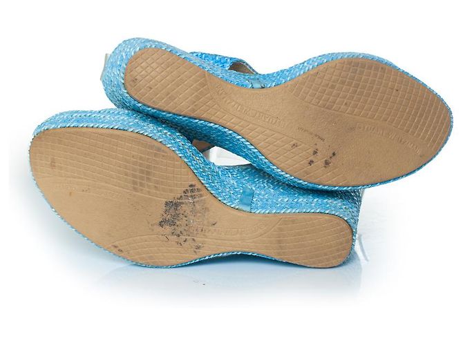 Wedge intrecciati blu Stuart Weitzman - vista 7