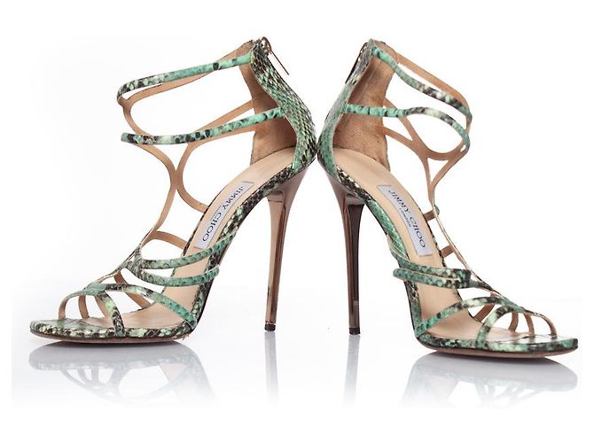 Grüne Python-Gladiatorensandalen von Jimmy Choo - Ansicht 6