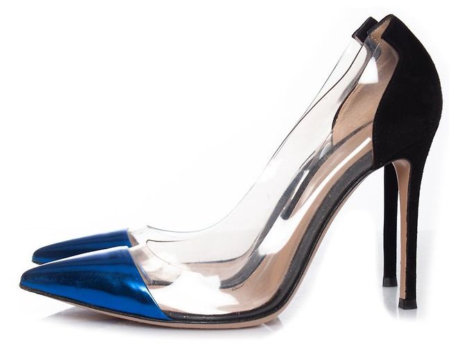 Décolleté metallici blu Plexi Gianvito Rossi - vista 3