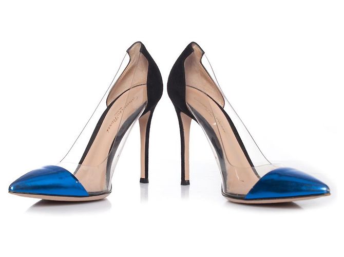 Décolleté metallici blu Plexi Gianvito Rossi - vista 5