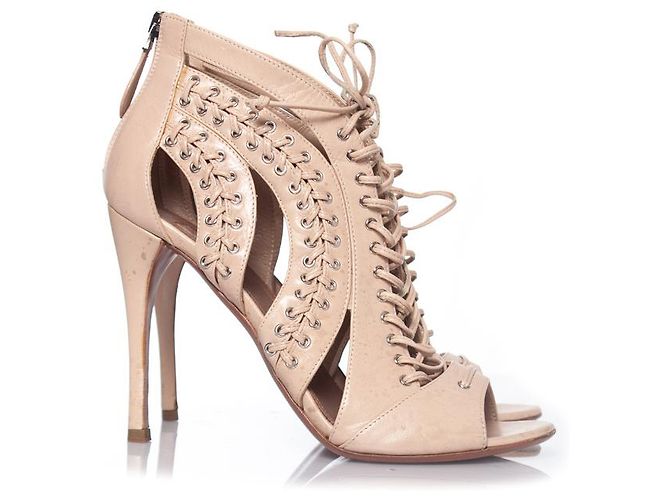 Alaïa Sandali in pelle con lacci e ritagli Alaia Marrone Beige - vista 4