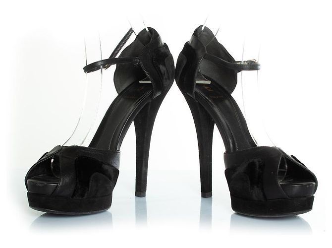 Fendi Leder Peep-Toe-Plateausandalette Schwarz - Ansicht 5